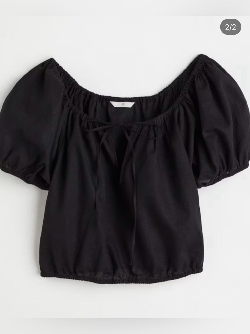 Universal Thread Black Puff Sleeve Crop Top